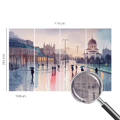 Fotobehang woonkamer Een regenachtige wandeling