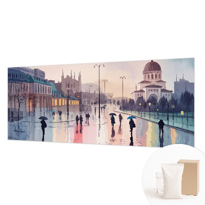 Fotobehang woonkamer Een regenachtige wandeling