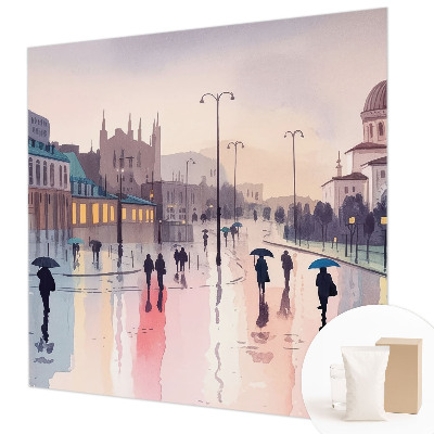 Fotobehang woonkamer Een regenachtige wandeling