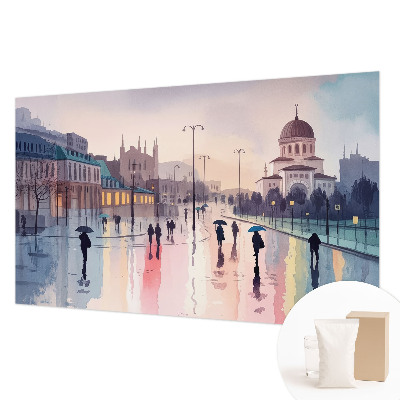 Fotobehang woonkamer Een regenachtige wandeling