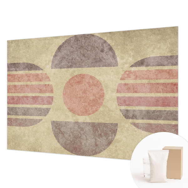 Fotobehang voor slaapkamer met een ontwerp van geometrische vormen