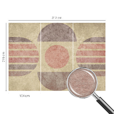 Fotobehang voor slaapkamer met een ontwerp van geometrische vormen