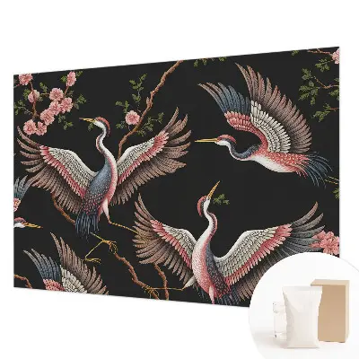 Fotobehang voor de slaapkamer met een bloemenpatroon