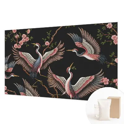 Fotobehang voor de slaapkamer met een bloemenpatroon