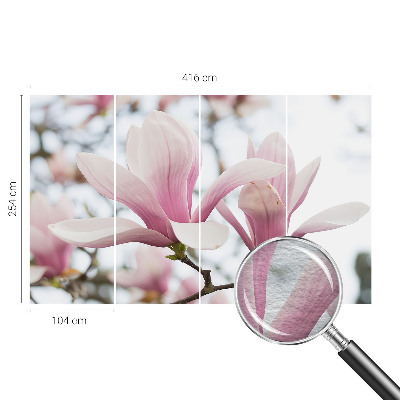 Fotobehang slaapkamer Magnolia bloemen