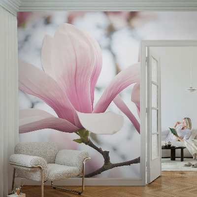 Fotobehang slaapkamer Magnolia bloemen