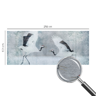 Modern fotobehang met een harmonieuze print van kraanvogels