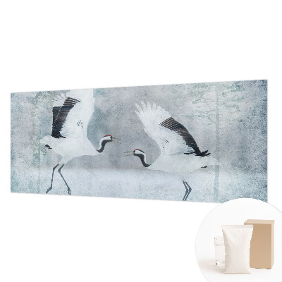 Modern fotobehang met een harmonieuze print van kraanvogels