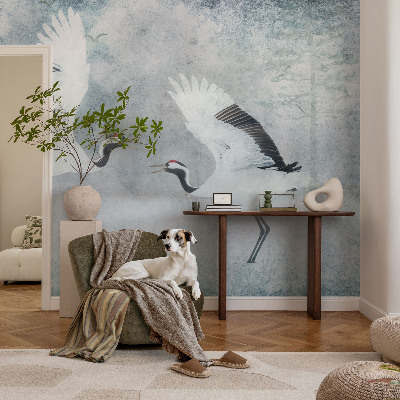 Modern fotobehang Harmonieuze kraanvogels