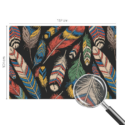 Fotobehang voor de woonkamer met een kleurrijk verenmotief