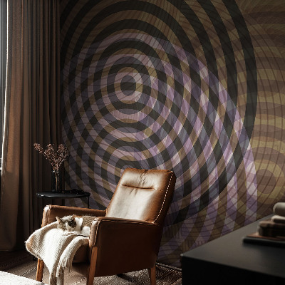 Luxe fotobehang met een patroon van hypnotiserende cirkels