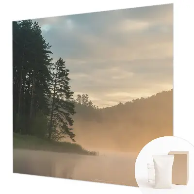 Modern fotobehang voor de woonkamer met een motief van een mistige ochtend