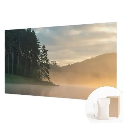 Modern fotobehang voor de woonkamer met een motief van een mistige ochtend
