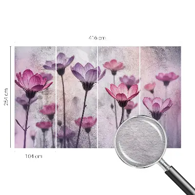 Hoogwaardig fotobehang met pastelkleurige bloemen