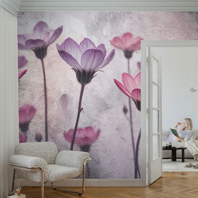 Hoogwaardig fotobehang Pastelkleurige bloemen