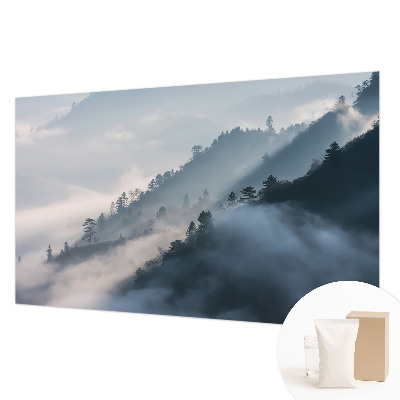 Kwalitatief fotobehang met een mistig landschap