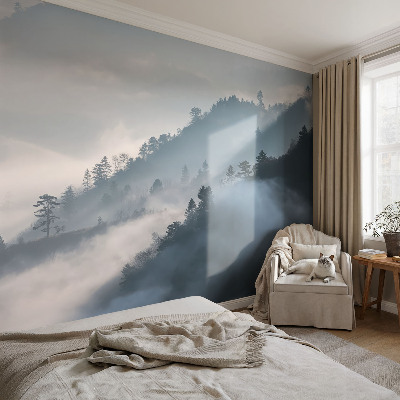 Kwalitatief fotobehang met een mistig landschap
