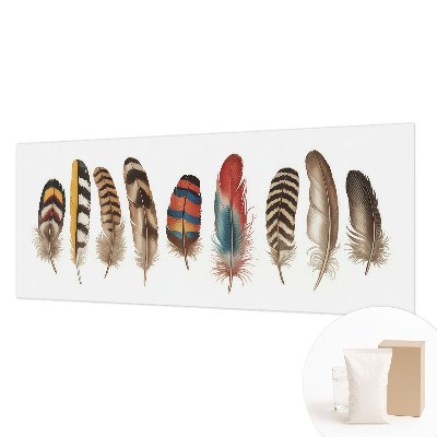 Uniek fotobehang met een kleurrijk verenmotief