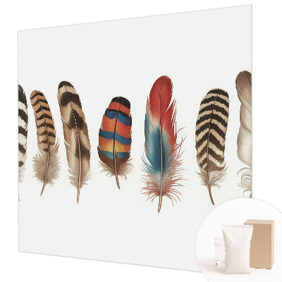 Uniek fotobehang Kleurrijke veren