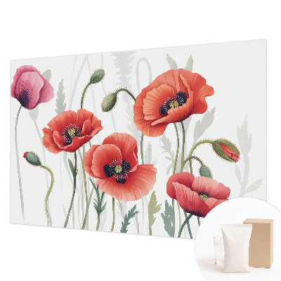 Vlies fotobehang Rode klaprozen