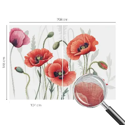 Vlies fotobehang met een ontwerp van rode klaprozen