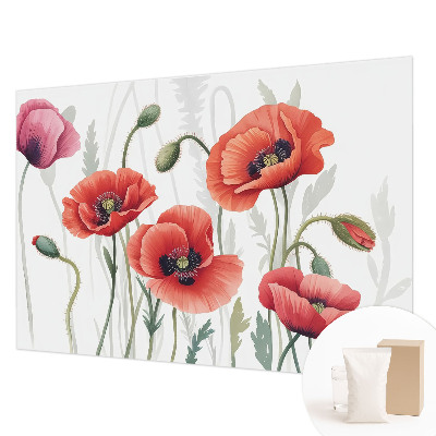 Vlies fotobehang Rode klaprozen