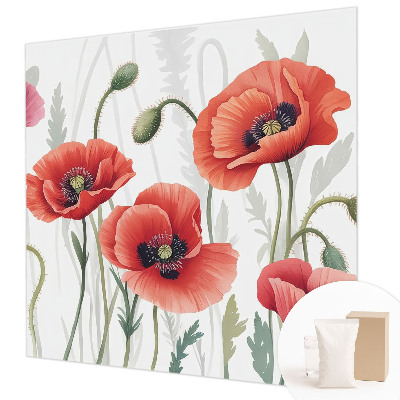 Vlies fotobehang Rode klaprozen