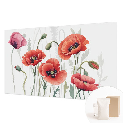 Vlies fotobehang Rode klaprozen