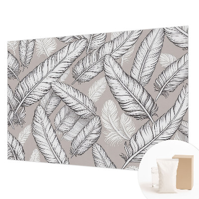 Vliesbehang fotobehang woonkamer Subtiele veren