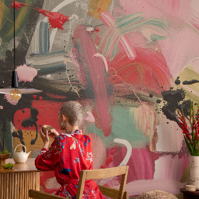 Vlies fotobehang op maat Kleurrijke chaos