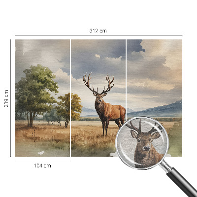 Fotobehang naadloos met een majestueus hertenmotief