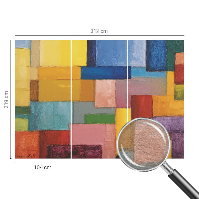 Fotobehang slaapkamer Gekleurde rechthoeken