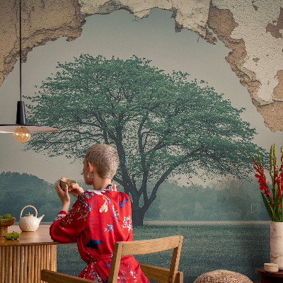 Fotobehang voor de woonkamer Een eenzame boom