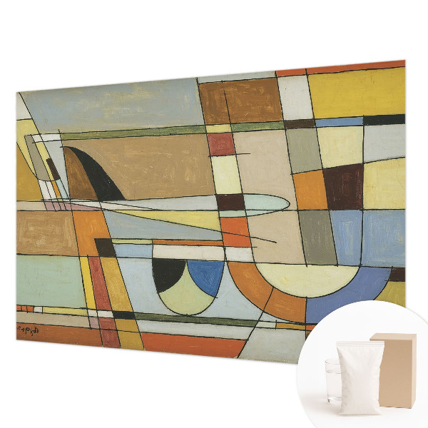 Fotobehang woonkamer met geometrische vormen voor een moderne uitstraling