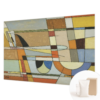 Fotobehang woonkamer met geometrische vormen voor een moderne uitstraling