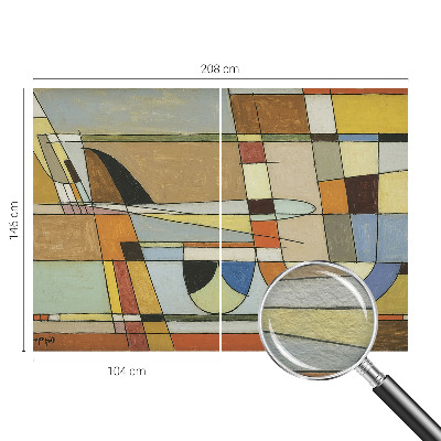 Fotobehang woonkamer met geometrische vormen voor een moderne uitstraling