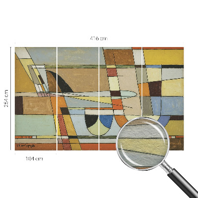 Fotobehang woonkamer met geometrische vormen voor een moderne uitstraling