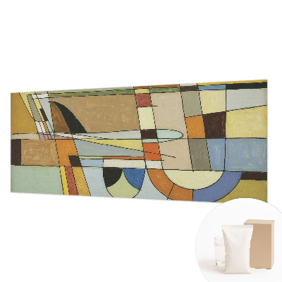 Fotobehang woonkamer met geometrische vormen voor een moderne uitstraling