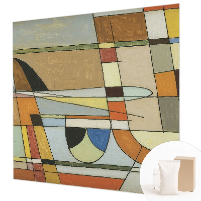 Fotobehang woonkamer met geometrische vormen voor een moderne uitstraling