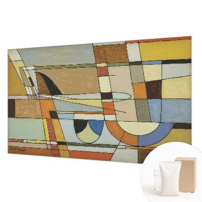Fotobehang woonkamer met geometrische vormen voor een moderne uitstraling