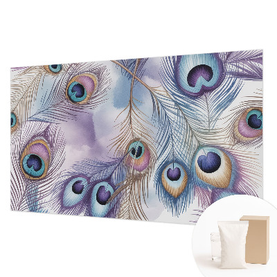 Modern fotobehang met pauwenveren als print