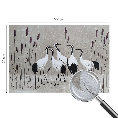 Premium fotobehang met een zwerm kraanvogels