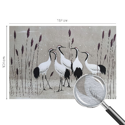 Premium fotobehang met een zwerm kraanvogels