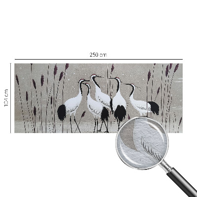 Premium fotobehang Een zwerm kraanvogels