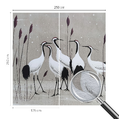 Premium fotobehang Een zwerm kraanvogels