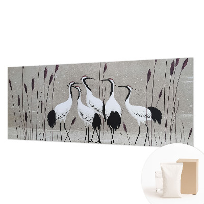 Premium fotobehang Een zwerm kraanvogels