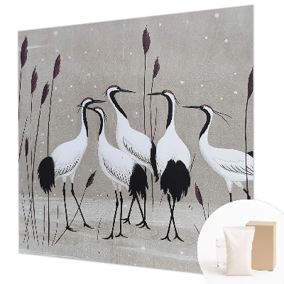 Premium fotobehang Een zwerm kraanvogels
