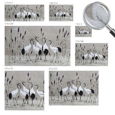 Premium fotobehang met een zwerm kraanvogels