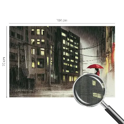 Hoogwaardig fotobehang met een regenachtige stadsfoto