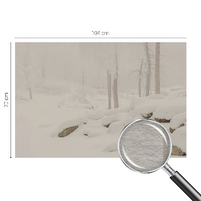 Uniek fotobehang met een ontwerp van een sneeuwbos
